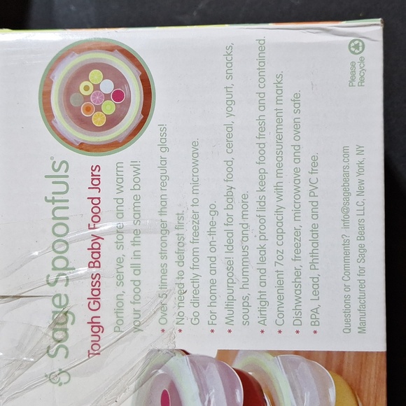 NEW! Sage Spoonfuls Tough Glass Bowls Baby Food Storage Containers - 4 Pack, 7oz - Picture 10 of 12